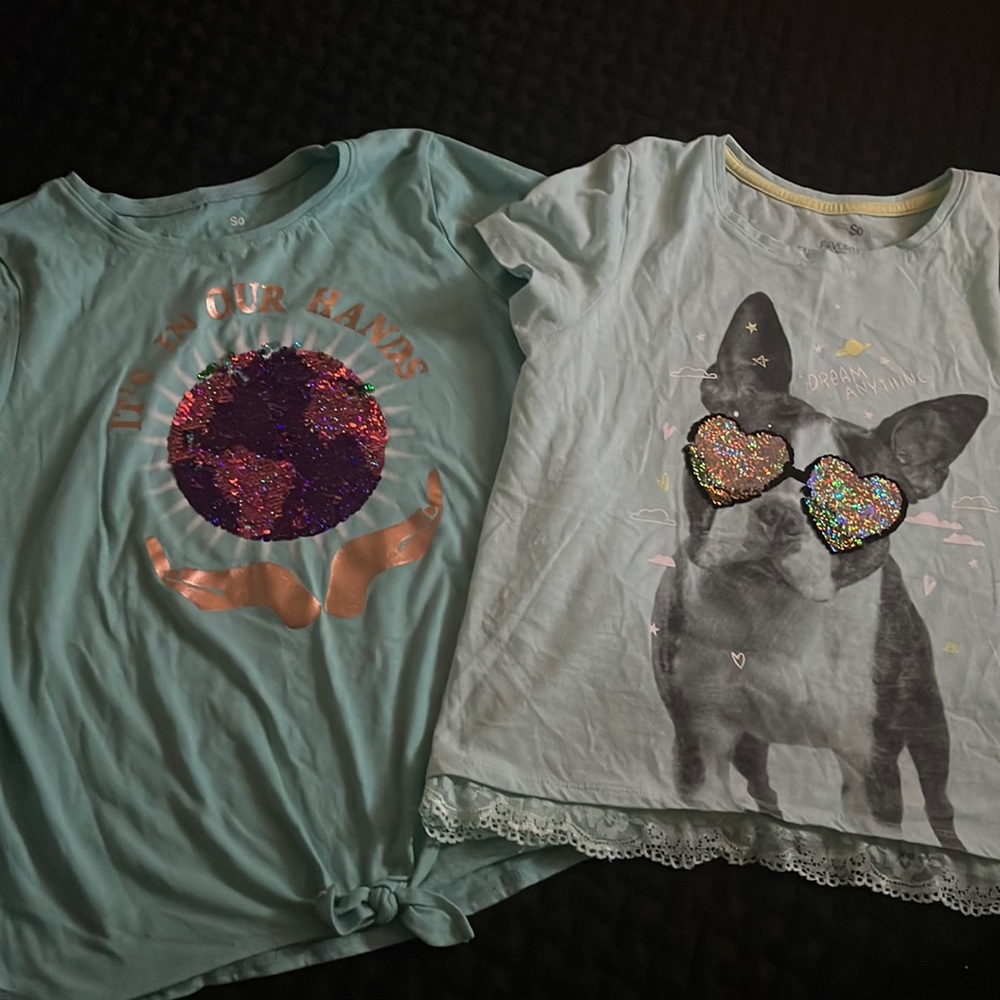 Girls flip sequence tops
